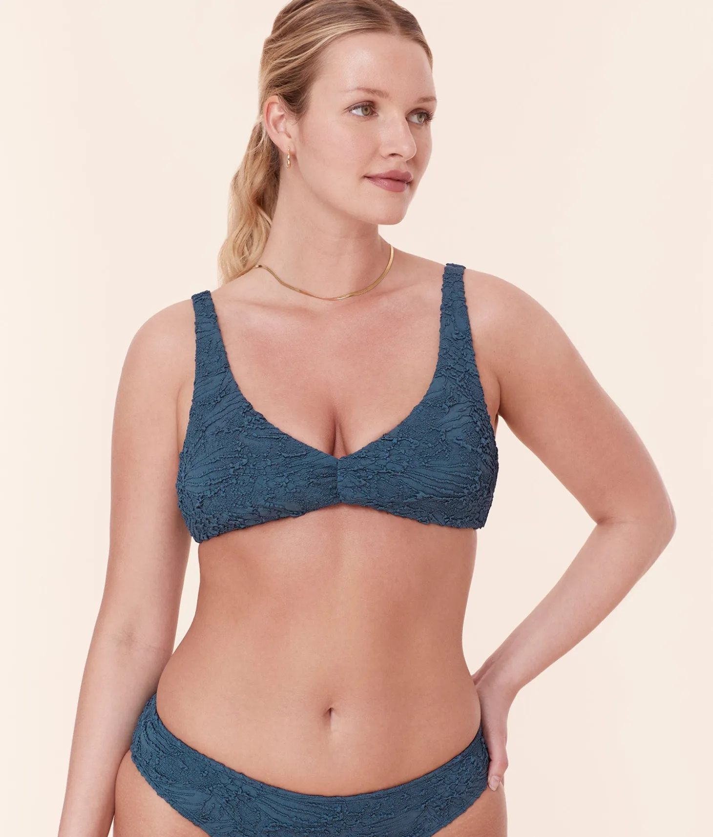 The Sicily Bikini Top - Popcorn Floral - Stargazer