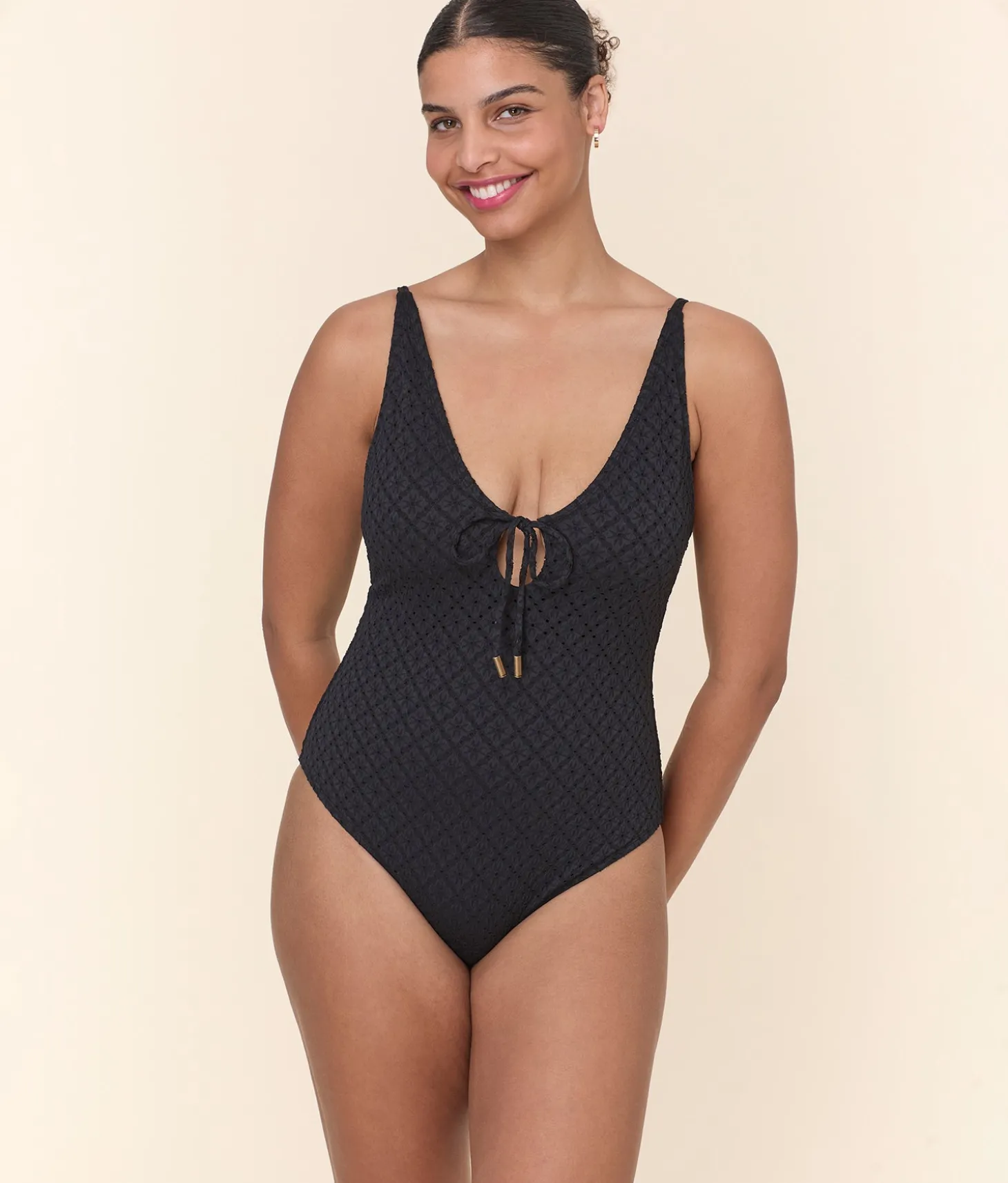 The Sicily One Piece - Eyelet - Black Eyelet - Classic