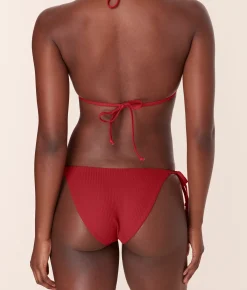 The String Bikini Bottom - Eco Ribbed - Flame