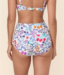 The Super High Waist Bikini Bottom - Eco Nylon - Botanical Floral