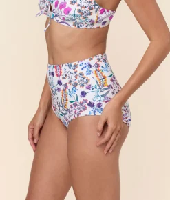 The Super High Waist Bikini Bottom - Eco Nylon - Botanical Floral