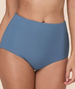 The Super High Waist Bikini Bottom - Eco Ribbed - Slate