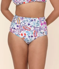 The Super High Waist Bikini Bottom - Eco Nylon - Botanical Floral