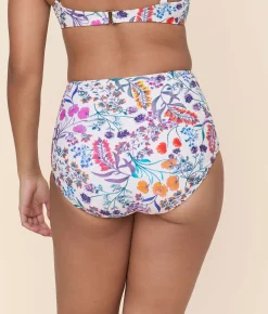 The Super High Waist Bikini Bottom - Eco Nylon - Botanical Floral