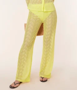 The Suva Pant - Floral Lace - Limeade