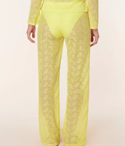 The Suva Pant - Floral Lace - Limeade