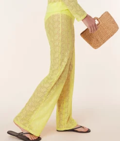 The Suva Pant - Floral Lace - Limeade