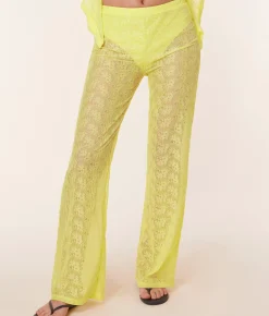 The Suva Pant - Floral Lace - Limeade