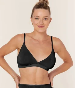 The Triangle Bralette - Cloud - Black