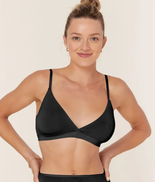 The Triangle Bralette - Cloud - Black