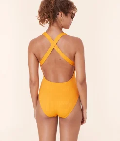 The Tulum One Piece - Wide Rib - Tangerine - Classic