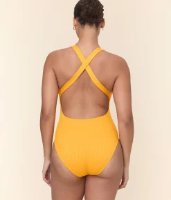 The Tulum One Piece - Wide Rib - Tangerine - Classic