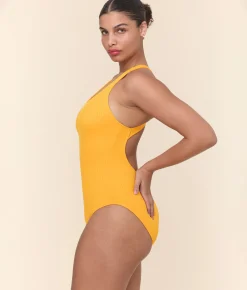 The Tulum One Piece - Wide Rib - Tangerine - Classic