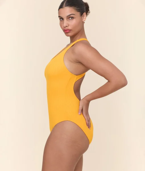 The Tulum One Piece - Wide Rib - Tangerine - Classic