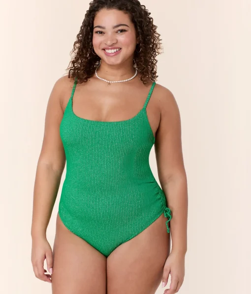 The Waikiki One Piece - Glitter Stripe - Emerald - Classic
